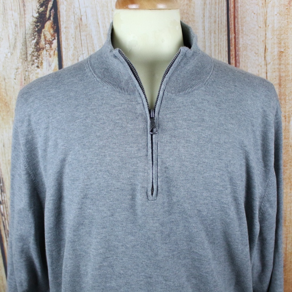 Brooks Brothers Men's 1/4 Zip Sweater XXL Grey